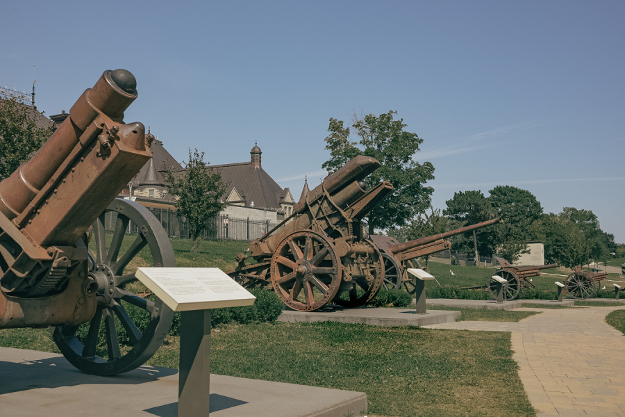 Canons allemands exposés sur le site commémoratif de la Première guerre mondiale sur les plaines d'Abraham