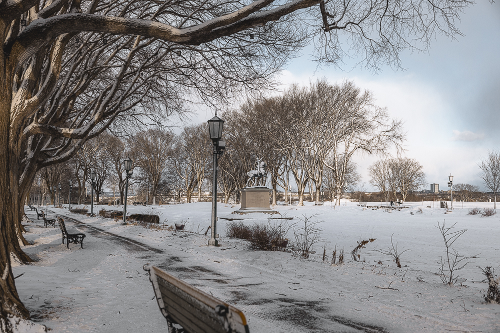 Jardin Jeanne-d'Arc en hiver